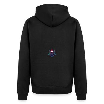 Katze Weihnachten Cool - Unisex Premium Bio Zip Hoodie - Schwarz - Hinten - Nico (187cm)