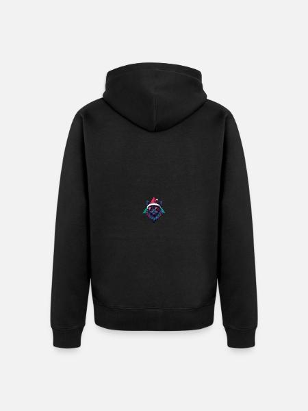 Cat Christmas Cool - Unisex Premium Organic Zip Hoodie - black