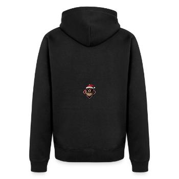 Faultier Weihnachten Cool - Unisex Premium Bio Zip Hoodie - Schwarz - Hinten - Nico (187cm)