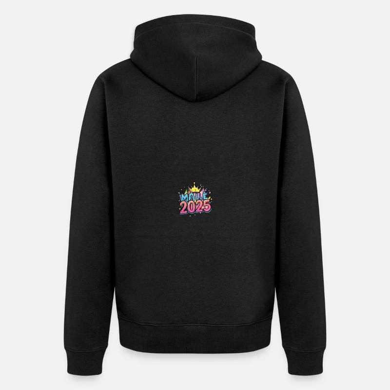 Malle 2025 Couronne - Veste à capuche bio Premium Unisexe - noir