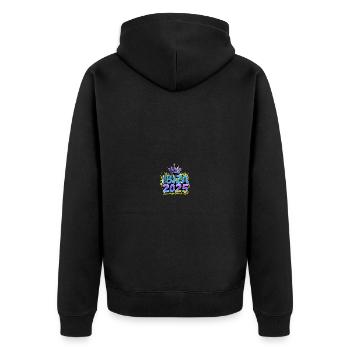 Ibiza 2025 Krone - Unisex Premium Bio Zip Hoodie - Schwarz - Hinten - Nico (187cm)