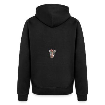 Giraffe Weihnachten Lustig - Unisex Premium Bio Zip Hoodie - Schwarz - Hinten - Nico (187cm)