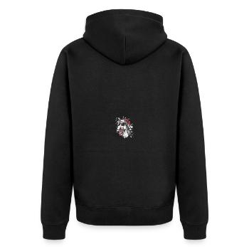 Pferd Weihnachten Lustig - Unisex Premium Bio Zip Hoodie - Schwarz - Hinten - Nico (187cm)