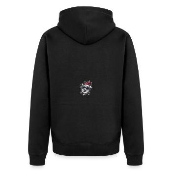 Chat Noël Drôle - Veste à capuche bio Premium Unisexe - noir - Dos - Nico (187cm)