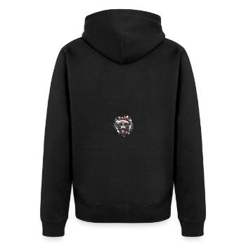 Monkey Christmas Funny - Unisex Premium Organic Zip Hoodie - black - Back - Nico (187cm)