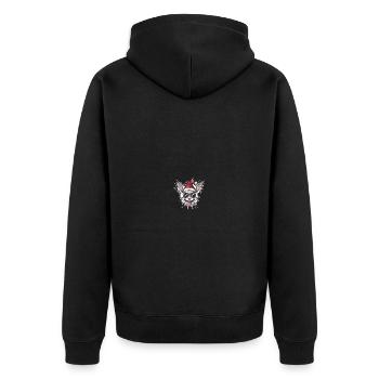Hase Weihnachten Lustig - Unisex Premium Bio Zip Hoodie - Schwarz - Hinten - Nico (187cm)