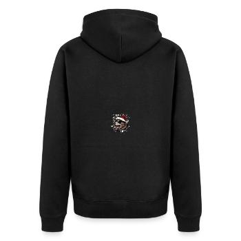 Bear Christmas Funny - Unisex Premium Organic Zip Hoodie - black - Back - Nico (187cm)