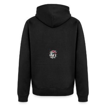 Kuh Weihnachten Lustig - Unisex Premium Bio Zip Hoodie - Schwarz - Hinten - Nico (187cm)