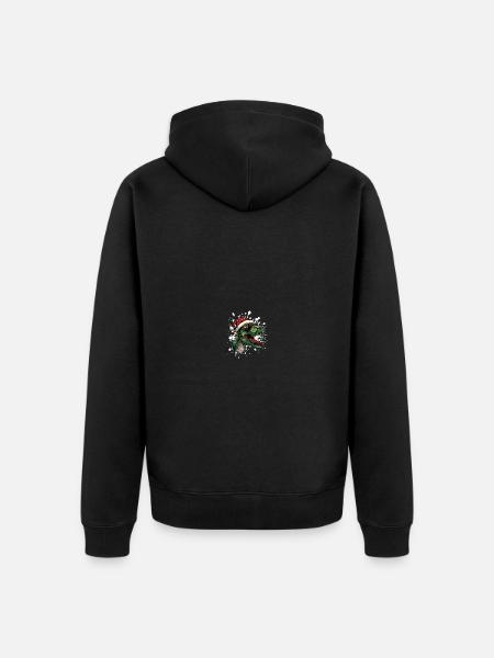 Dinosaur T-Rex Christmas Funny - Unisex Premium Organic Zip Hoodie - black