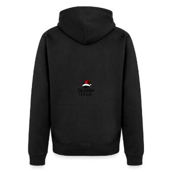 X-Mas Team Weihnachten - Unisex Premium Bio Zip Hoodie - Schwarz - Hinten - Nico (187cm)