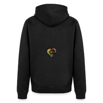 Dachshund Badger Dog Heart Love - Unisex Premium Organic Zip Hoodie - black - Back - Nico (187cm)