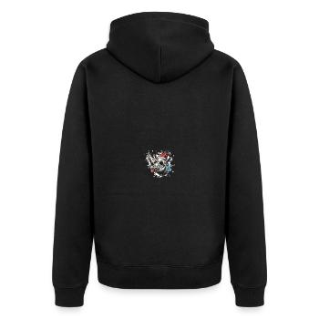 Rhinocéros Noël drôle - Veste à capuche bio Premium Unisexe - noir - Dos - Nico (187cm)