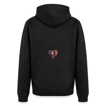 Lévrier Afghan Chien Coeur Amour - Veste à capuche bio Premium Unisexe - noir - Dos - Nico (187cm)