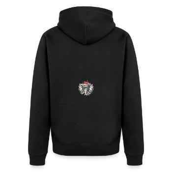 Elefant Weihnachten Lustig - Unisex Premium Bio Zip Hoodie - Schwarz - Hinten - Nico (187cm)