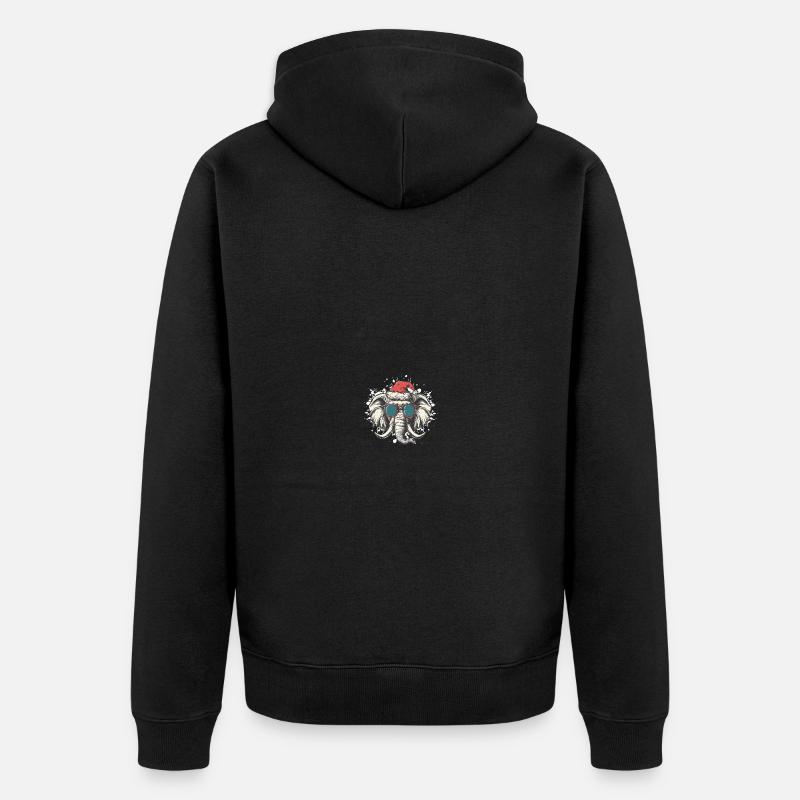 Éléphant Noël Drôle - Veste à capuche bio Premium Unisexe - noir