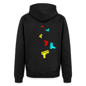Pluie d’argent d’armes à feu - Veste à capuche bio Premium Unisexe - noir - Dos - Nico (187cm)