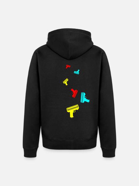 Waffe Money Rain - Unisex Premium Bio Zip Hoodie - Schwarz