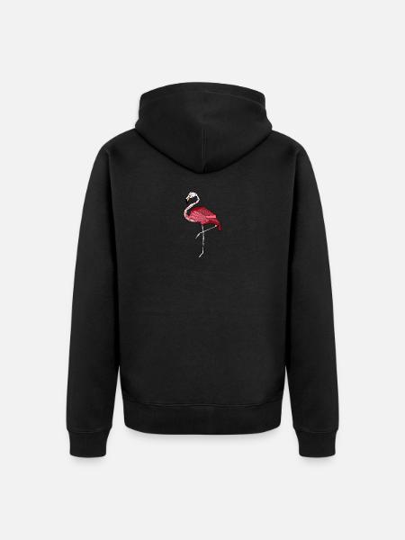 Geometric Flamingo - Unisex Premium Organic Zip Hoodie - black
