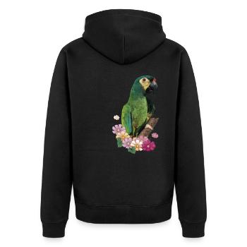Das Maracanã - Unisex Premium Bio Zip Hoodie - Schwarz - Hinten - Nico (187cm)
