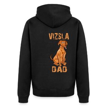 Vizsla Dad - Unisex Premium Organic Zip Hoodie - black - Back - Nico (187cm)