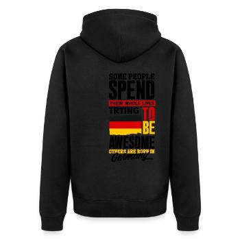 German Germany German Flag Funny Quote - Unisex Premium Bio Zip Hoodie - Schwarz - Hinten - Nico (187cm)