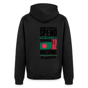 Bangladesh Bangladesh Citation du drapeau bangladais - Veste à capuche bio Premium Unisexe - noir - Dos - Nico (187cm)