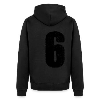 Maillot numéro 6 - Veste à capuche bio Premium Unisexe - noir - Dos - Nico (187cm)