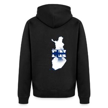 Team FIN Map Finlande avec modèle de balle - Veste à capuche bio Premium Unisexe - noir - Dos - Nico (187cm)