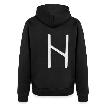 Futhark Runic Alphabet Hagalaz - Unisex Premium Organic Zip Hoodie - black - Back - Nico (187cm)