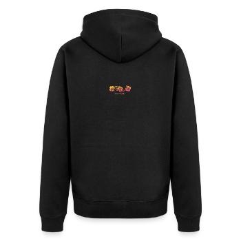 Elfenbeinküste Afrika Côte d'Ivoire Hibiskus - Unisex Premium Bio Zip Hoodie - Schwarz - Hinten - Nico (187cm)