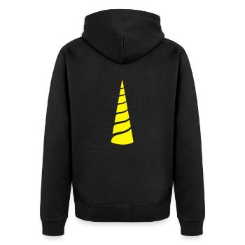 eine einzige Farbe Einhorn - Unisex Premium Bio Zip Hoodie - Schwarz - Hinten - Nico (187cm)