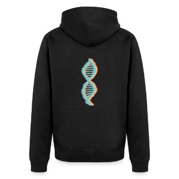 Science Biologie rétro ADN Génétique Motif 2 - Veste à capuche bio Premium Unisexe - noir - Dos - Nico (187cm)