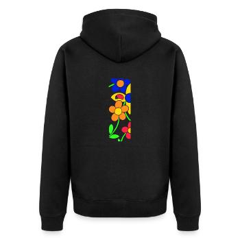 Coccinelle avec des fleurs - Veste à capuche bio Premium Unisexe - noir - Dos - Nico (187cm)