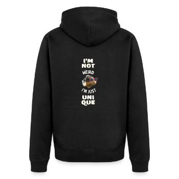 Meerschweinchen Haustier einzigartig lustig Spruch - Unisex Premium Bio Zip Hoodie - Schwarz - Hinten - Nico (187cm)