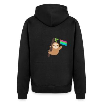 Gay Pride Polysexual Sloth Tropical Animal LGBT - Veste à capuche bio Premium Unisexe - noir - Dos - Nico (187cm)