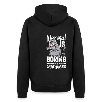 Normal est ennuyeux Embrassez votre bizarrerie - Veste à capuche bio Premium Unisexe - noir - Dos - Nico (187cm)