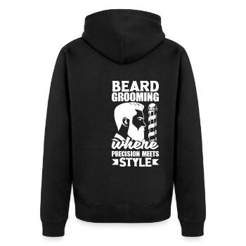 Toilettage de la barbe Quand la précision rencontre le style - Veste à capuche bio Premium Unisexe - noir - Dos - Nico (187cm)