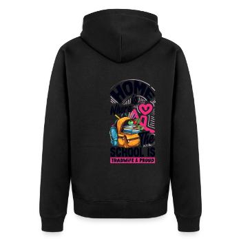 Classic Homeschool Mom Tradwife Homeschooling - Unisex Premium Organic Zip Hoodie - black - Back - Nico (187cm)