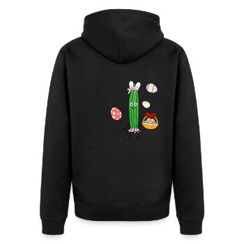 Concombre, Pâques, lapin de Pâques, oeufs de Pâques, lapin - Veste à capuche bio Premium Unisexe - noir - Dos - Nico (187cm)
