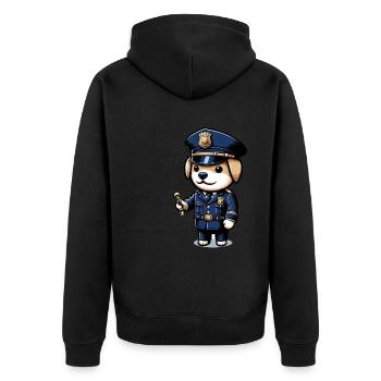 Chien mignon policier - Veste à capuche bio Premium Unisexe - noir - Dos - Nico (187cm)