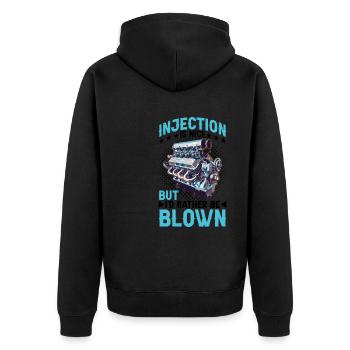 Injection Is Nice But I'd Rather Be Blown 15 - Unisex Premium Organic Zip Hoodie - black - Back - Nico (187cm)
