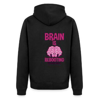 Le cerveau redémarre Veuillez patienter 2 - Veste à capuche bio Premium Unisexe - noir - Dos - Nico (187cm)