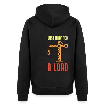 Just Dropped A Load Funny Crane Operator - Unisex Premium Bio Zip Hoodie - Schwarz - Hinten - Nico (187cm)