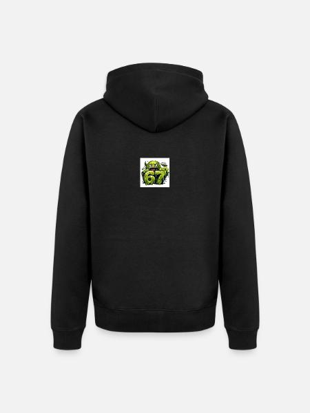 Green Slime Monster 67 - Unisex Premium Organic Zip Hoodie - black