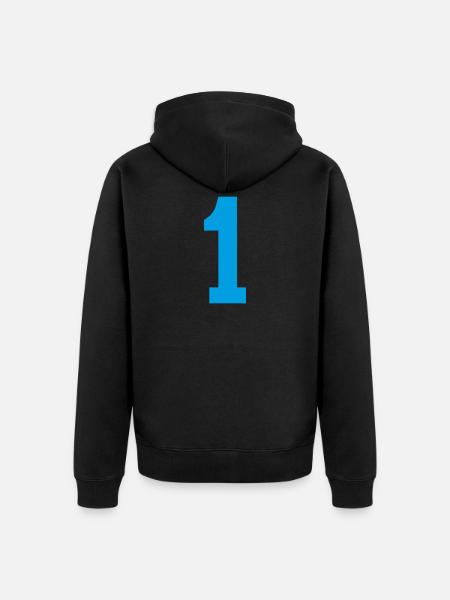 Number 1 Placement Number - Unisex Premium Organic Zip Hoodie - black