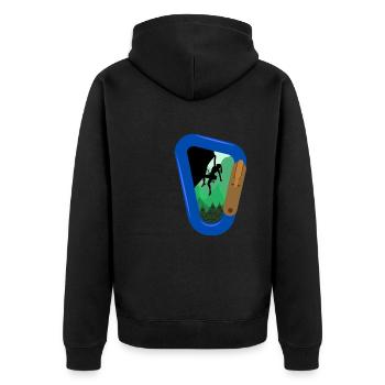 Bouldering Rock Climbing - Unisex Premium Organic Zip Hoodie - black - Back - Nico (187cm)