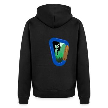 Mountain Climbing Bouldering - Unisex Premium Organic Zip Hoodie - black - Back - Nico (187cm)