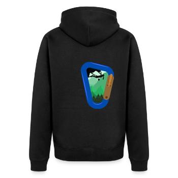 Bouldering Rock Climbing - Unisex Premium Organic Zip Hoodie - black - Back - Nico (187cm)