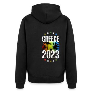 Grèce 2023 - Veste à capuche bio Premium Unisexe - noir - Dos - Nico (187cm)