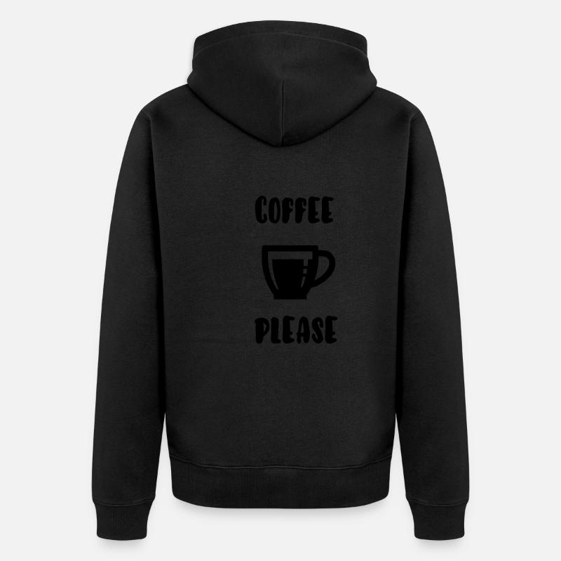 coffee please - Veste à capuche bio Premium Unisexe - noir